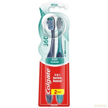 COLGATE Szczoteczka do zębów 360 Deep Clean 1+1 gratis - medium-2szt