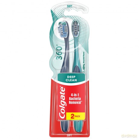 COLGATE Szczoteczka do zębów 360 Deep Clean 1+1 gratis - soft-2szt
