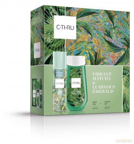 C-THRU Zestaw prezentowy (Mgiełka do ciała Vibrant Matcha 200ml+Żel pod prysznic Luminous Emerald 250ml)