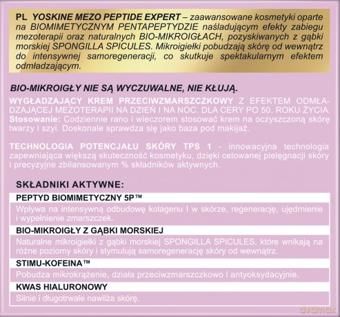 DAX YOSKINE MEZO PEPTIDE Krem dzień/noc 50+
