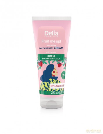 DELIA COSMETICS Fruit Me Up! Odżywczy Krem do twarzy i ciała 2w1 - Truskawka 200ml