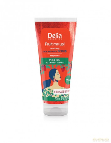 DELIA COSMETICS Fruit Me Up! Odżywczy Peeling do twarzy i ciała 2w1 - Truskawka 200ml