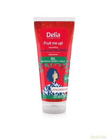 DELIA COSMETICS Fruit Me Up! Odżywczy Żel do mycia twarzy i ciała 2w1 - Truskawka 200ml