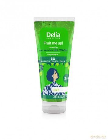 DELIA COSMETICS Fruit Me Up! Wygładzający Żel do mycia twarzy i ciała 2w1 - Limonka 200ml