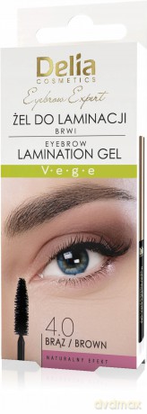 DELIA EYEBROW EXPERT Żel d/brwi laminacja4.0 brąz&