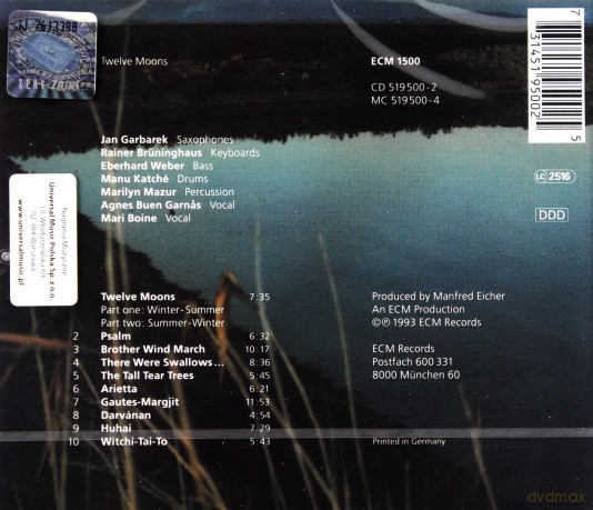 Jan Garbarek Group: Twelve Moons [CD]