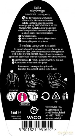 EMU gąbka nabłyszczająca z pastą czarna 6ml&