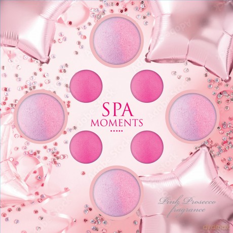 ESTETICA GROUPS Zestaw Musujących Kul do kąpieli SPA MOMENTS - Pink Prosecco