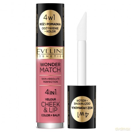 Eveline Wonder Match Róż i Pomadka w płynie 4w1 nr 04 4.5ml
