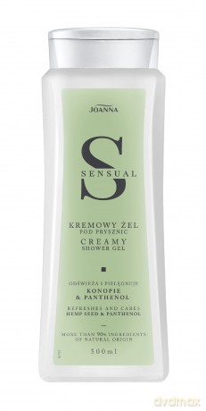 JOANNA Sensual Kremowy Żel pod prysznic - Konopie & Panthenol 500ml