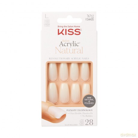 KISS Salon Sztuczne Paznokcie Acrylic Natural - Strong Enough (rozmiar L)(28szt)
