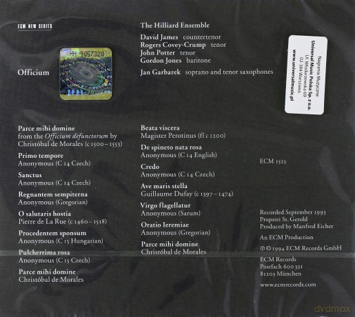 Jan Garbarek/Hilliard Ens.: Officium [CD]