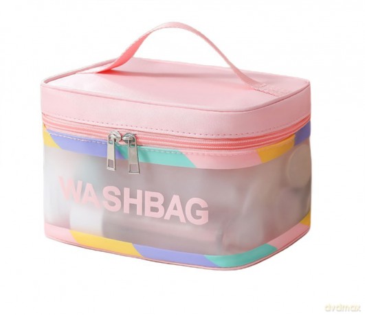 Kuferek damski Washbag - różowy (KS74)