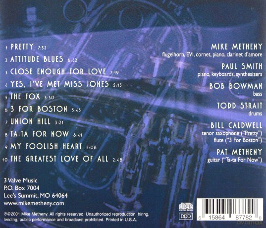 Metheny, Mike (P. Smith, B. Bowman, T. Strait, B. Caldwell, P. Metheny): Close Enough for Love [CD]