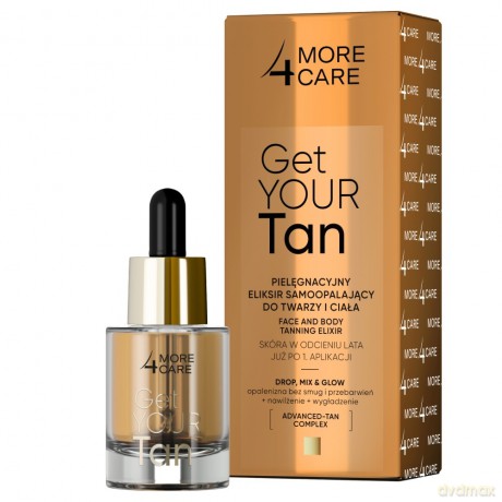 More4Care Get Your Tan Pielęgnacyjny Eliksir samoopalający do twarzy i ciała 15ml