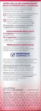 NIVEA V LUMINOUS Serum 2w1 p/przebarw i zmarszczk