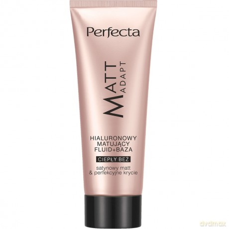PERFECTA Matt Adapt Hialuronowy Matujący Fluid+Baza do twarzy - ciepły beż 30ml