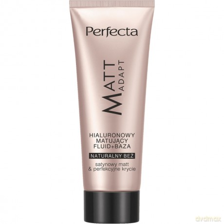 PERFECTA Matt Adapt Hialuronowy Matujący Fluid+Baza do twarzy - naturalny beż 30ml