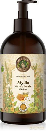RECEPTURY ZIELARKI Domowe Tradycje Mydło w płynie do rąk i ciała - Miodowe 500ml
