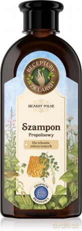 RECEPTURY ZIELARKI Skarby Polne Szampon z propolisem brzozowym do włosów zniszczonych 350ml