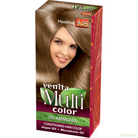 VENITA Farba do włosów bez amoniaku Multi Color - 4.34 Hazelnut