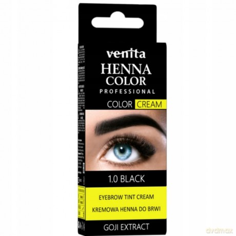 VENITA Henna Color Kremowa Henna do brwi z ekstraktem z Goji - 1.0 Black (Czarna)