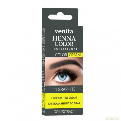 VENITA Henna Color Kremowa Henna do brwi z ekstraktem z Goji - 1.1 Graphit (grafitowa)