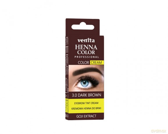 VENITA Henna Color Kremowa Henna do brwi z ekstraktem z Goji - 3.0 Dark Brown (ciemny brąz)