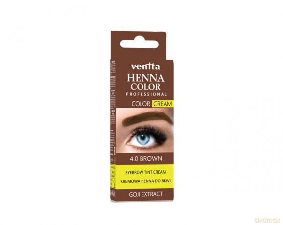 VENITA Henna Color Kremowa Henna do brwi z ekstraktem z Goji - 4.0 Brown (brąz)