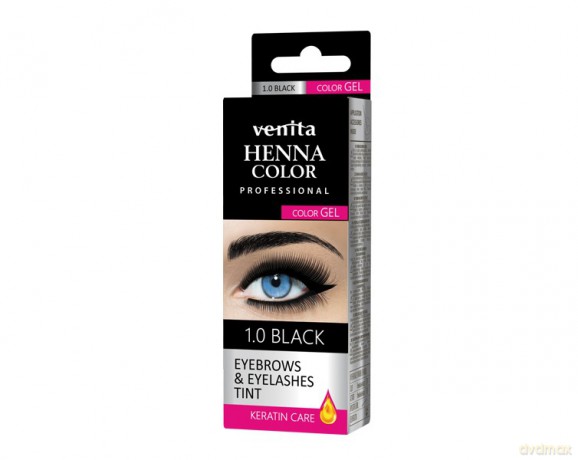 VENITA Henna Color Profesjonalna Żelowa Henna do brwi i rzęs - 1.0 Black (czarna)
