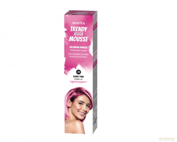 VENITA Trendy Color Mousse Pianka koloryzująca do włosów - 30 Candy Pink (Słodki Róż) 75ml