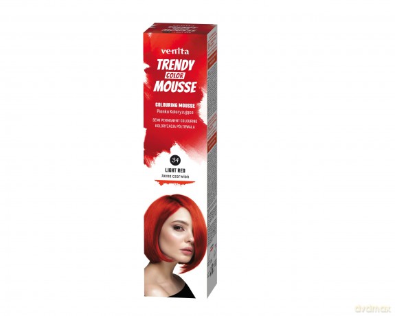 VENITA Trendy Color Mousse Pianka koloryzująca do włosów - 34 Light Red (Jasna Czerwień) 75ml