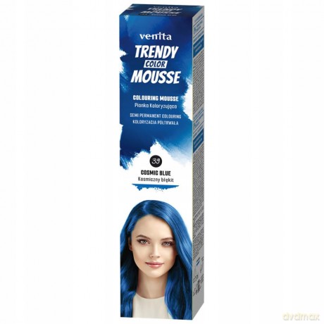 VENITA Trendy Color Mousse Pianka koloryzująca do włosów - 39 Cosmic Blue (Kosmiczny Błękit) 75ml