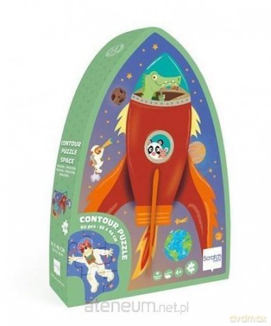 SCRATCH 60 el. konturowe Rakieta i kosmos [PUZZLE]