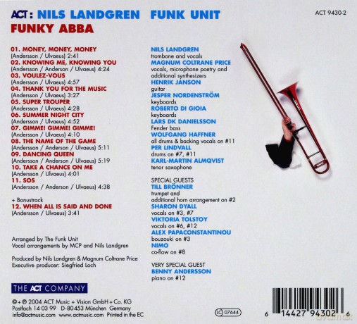 Nils Landgren Funk Unit (+ Guests: B. Andersson, T. Bronner, S. Dyall, V. Tolstoy, A. Papconstantinou, Nimo): Funky ABBA [CD]