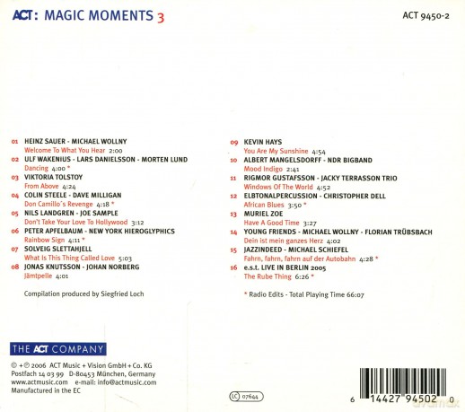 Various Artists: Ultimate ACT World-Jazz Collection vol. 8: Magic Moments 3 (digibook) [CD]