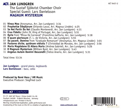 Lundgren, Jan (L. Danielsson, The Gustaf Sjökvist Chamber Choir): Magnum Mysterium [CD]