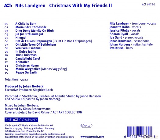 Nils Landgren (J. Knutson, J. Norberg, J. Köhn, J. Pilnäs, S. Dyall, E. Kruse, I. Sand): Christmas Concert With My Friends II [CD]