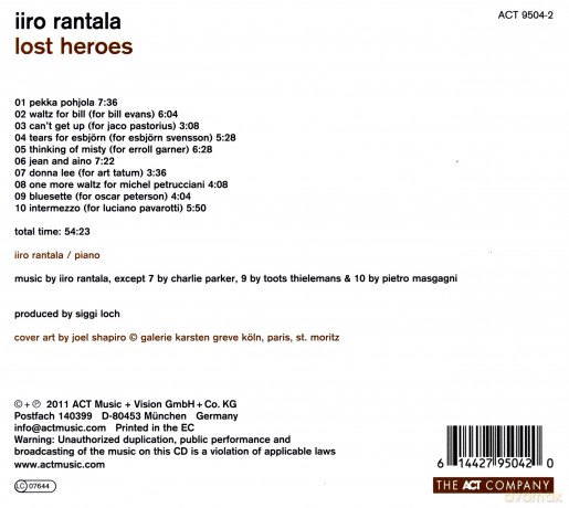 Rantala, Iiro (piano solo): Lost Heroes [CD]