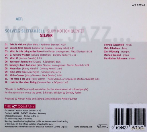 Slettahjell, Solveig and Slow Motion Quintet: Silver [CD]
