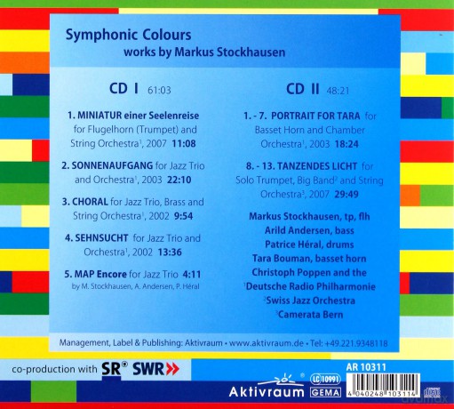 Stockhausen, Markus (A. Andersen, T. Bouman, P. Heral, Camerata Bern, Swiss Jazz Orchestra, Deutsche Radio Philharmonie with Christoph Poppen): Symphonic Colours [2CD]