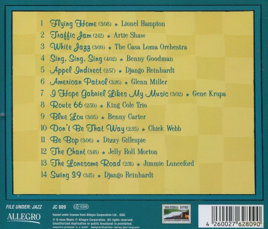 Various Artists: Jazz Cats (L. Hampton, A. Shaw, The Casa Loma Orchestra, B. Goodman, D. Reinhardt, G. Miller, G. Krupa, N. King Cole, B. Carter, C. Webb, D. Gillespie, J.R. Morton, J. Lunceford, D. Reinhardt): Open Road Jazz [CD]