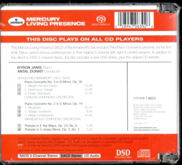 Janis Mso Lso Dorati: Mercury L.P. Rachmaninov Piano Concertos [CD]