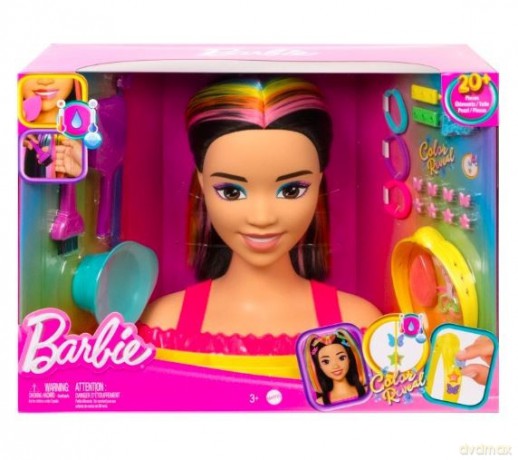 Barbie Głowa do stylizacji Neonowa