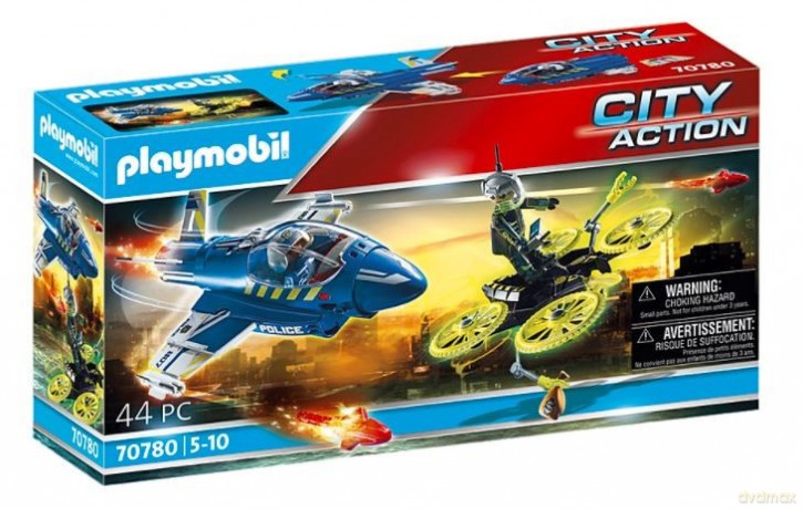 PLAYMOBIL Zestaw figurek City Action 70780 Policyjny odrzutowiec: Pościg za dronem