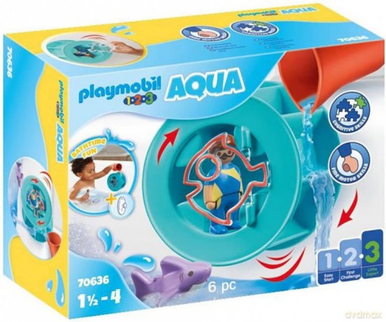 PLAYMOBIL Zestaw z figurkami 1.2.3 70636 AQUA Młyn wodny z małym rekinem