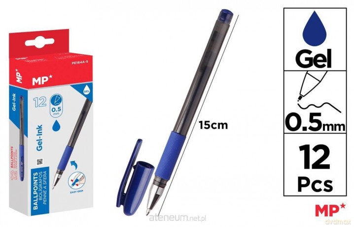 Długopis żelowy 0,5mm ergonomiczny (12szt)