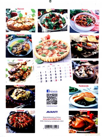 Kalendarz 2024 Ścieny Kulinarny z przepisami [KALENDARZ]