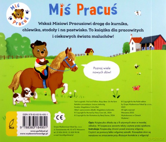 Miś Pracuś. Przesuń paluszkiem. Na wsi - Benji Davies [KSIĄŻKA]