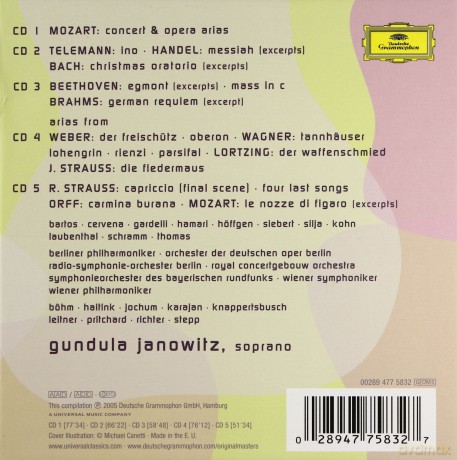 Gundula Janowitz: Original Masters The Golden Voice [5CD]